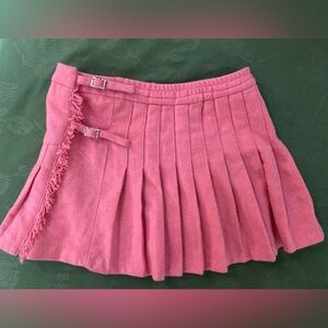 Ted Baker Vintage Pink Pleated Crystal Buckle wrap mini skirt Girls 6